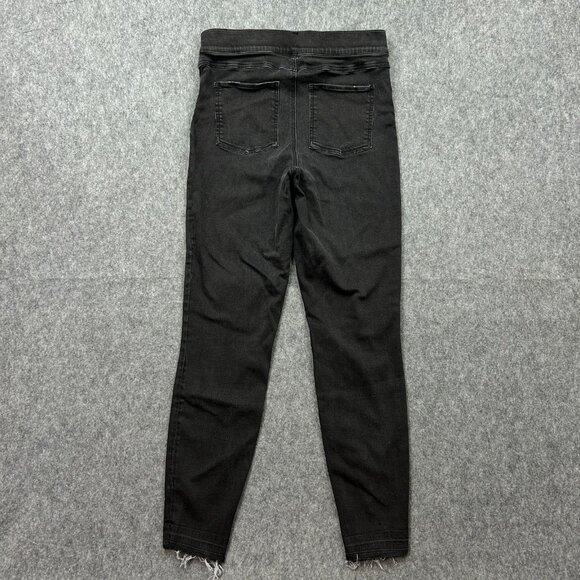 Spanx Pull On Skinny Jeans Women's Size Large Vintage Black Distressed Denim - Picture 3 of 13